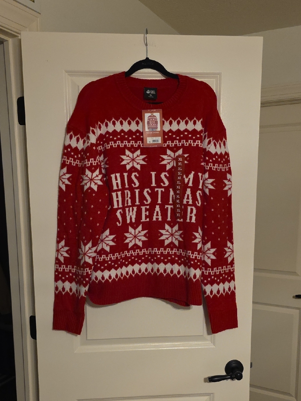 Red Christmas Sweater - "This Is My Christmas Sweater" NWT XL